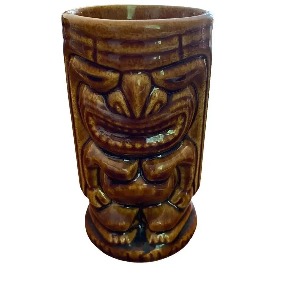 Vintage Tiki Mug Leilani Brown Ceramic